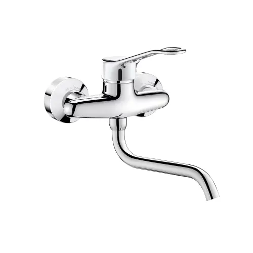 Mitigeur d'évier mural 2500 2 trous bec orientable dessous – (Delabie)
