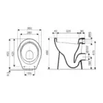 WC au sol, cuvette surélevée, sans trous pour abattant - PUBLICA (Geberit) – Image 2