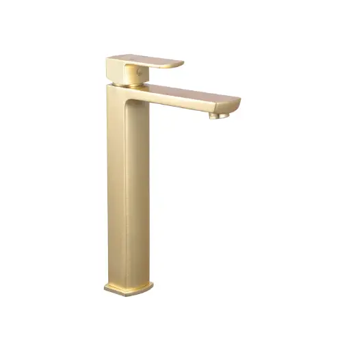 Mitigeur LAVABO haut Or Brosse – DOUR (Thewa)