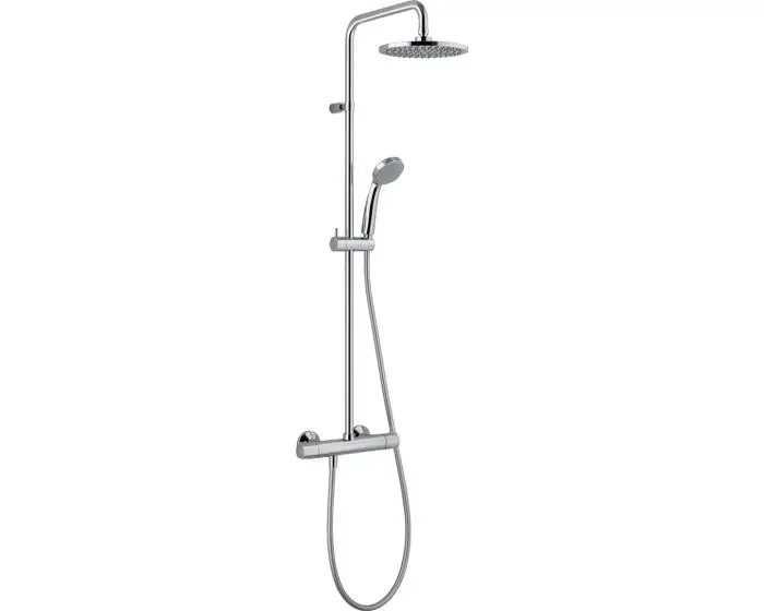 Système douche thermostatique, NF, Chromé pomme ronde, ABS diamètre 200 mm – PRO NF (Thewa)
