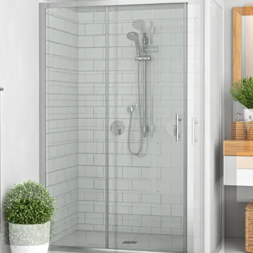 Paroi de douche, porte coulissante, profil blanc 1900X1000 - EQUI EICL2 (Roth)