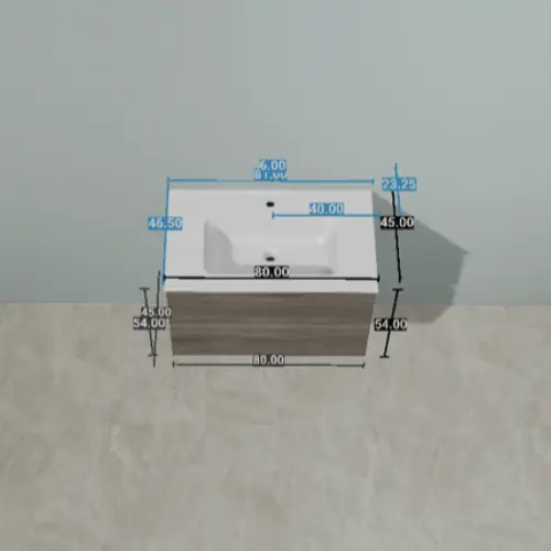 Lavabo 80x27, blanc, céramique - TAMPA (RandalPro)