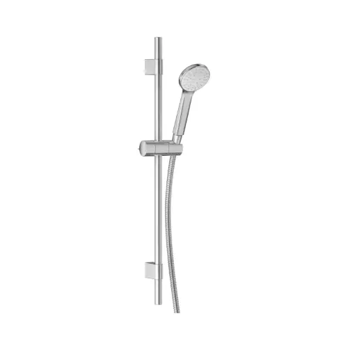 Système de douche avec barre murale, douchette à main Ø80, 1 jet, flexible de douche 160cm, Chromé – ECO 80 (Jacob Delafon)