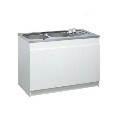 Meuble sous évier, 3 portes, 120 cm, sans niche - PRIMO (Moderna)