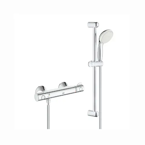 Mitigeur thermostatique douche 1/2'', avec ensemble de douche - GROHTHERM 800 (Grohe)