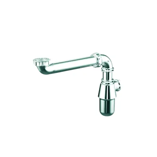 Tubulure de raccordement et siphon gain de place pour lavabo, D32, chromé - (Valentin)