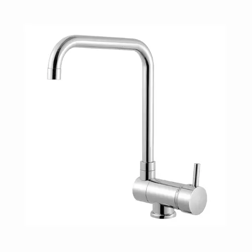 Mitigeur évier chromé bec carré inclinable pour passage sous fenêtre - DOLO (Thewa)