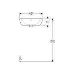 Lave-mains d'angle, Largeur 45.5cm, Profondeur 40cm, Blanc - BASTIA (Geberit) – Image 3
