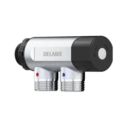 Régulateur thermostatique, mâle 20x27, clapets anti-retour intégré – PREMIX COMPACT (Delabie)