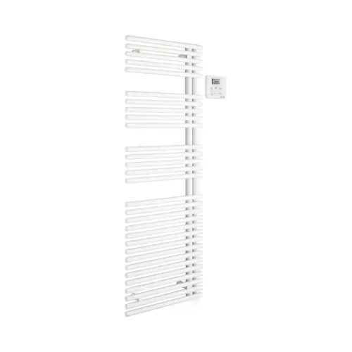 Sèche-serviette électrique, Asymétrique à droite, radiofréquence RF, 500W, H1466 mm, l396 mm, Blanc RAL 9016 – CALA (Acova)