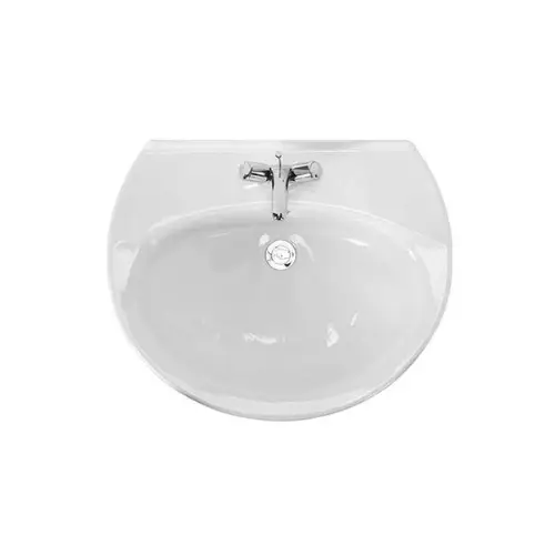 Lavabo suspendu Longueur 60cm, Porcelaine Blanc, sans colonne – AVEIRO (Sanindusa)