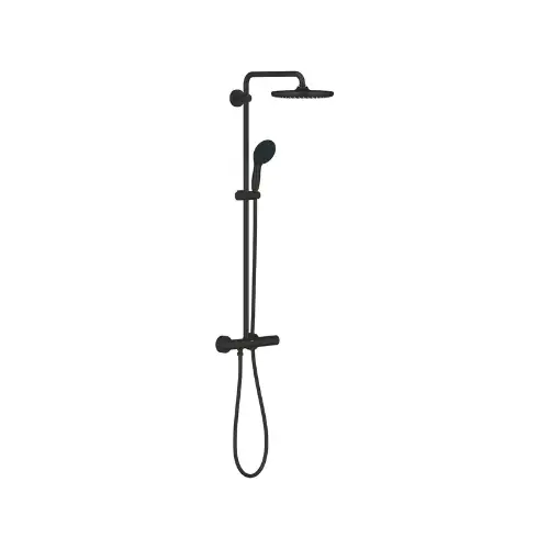 Colonne de douche 9,5l avec mitigeur thermostatique, Matt Black – TEMPESTA SYSTEM 250 (Grohe)