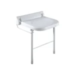 Siège de douche fixe relevable, avec béquille – (Presto)