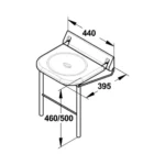 Siège de douche fixe relevable, avec béquille – (Presto) – Image 2