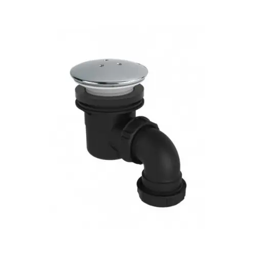 Bonde pour receveur de douche D. 60 mm, capot chromé, sortie multi-directionnelle à visser ou coller, NF, chromé – (Valentin)