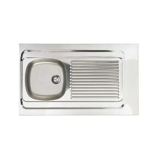 Evier à poser, 1 cuve 1000 inox 18/10 PÉTALLE nu, Lisse - LAVELLI (Moderna)