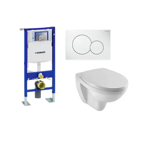 PACK MPSB - Bati support GEBERIT UP320 + Plaque de déclenchement SIGMA + Cuvette Jacob Delafon PATIO