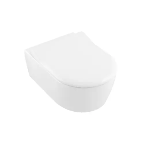 Pack WC suspendu, sans bride, Abattant Slim avec frein de chute déclipsable - AVENTO (Villeroy & Boch)