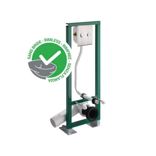 Bâti-support chasse directe, double volume, plaque finition chromée brossée incluse - 1000 XL E DVA (Presto)