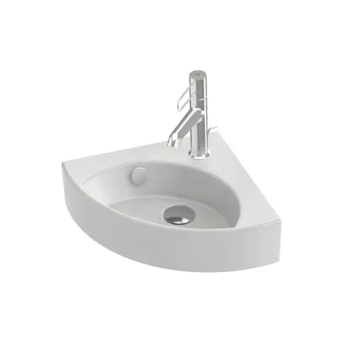 Lave-mains d'angle, L34 x P 34 cm, percé 1 trou, livré sans bonde - ODEON RIVE GAUCHE (Jacob Delafon)