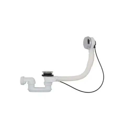 Vidage de baignoire à câble, clapet inox recouvrant Ø 70, volant ABS chromé – (Nicoll)