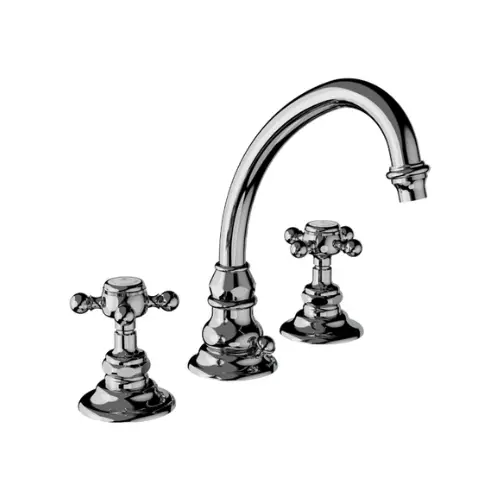 Mélangeur lavabo 3 trous avec vidage manuel à tirette, raccords flexibles – ELOISE (Horus)