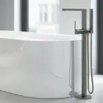 Mitigeur monocommande, Bain-Douche, 1/2, montage au sol, matière graphite brossé – Image 2